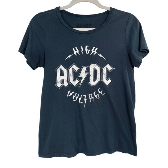 AC/DC Licensed Cotton Band Tee High Voltage Gray Women's Small Classic Rock - Picture 8 of 8